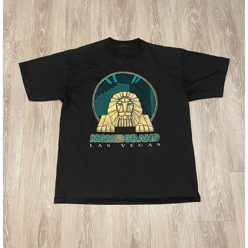 Vintage 90s MGM Grand Las Vegas Shirt Size Large Black USA Made